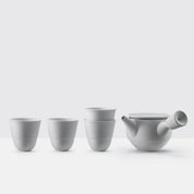 Flat-Top Handle Side Teapot & Flared Cups Set