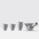 Flat-Top Handle Side Teapot & Flared Cups Set