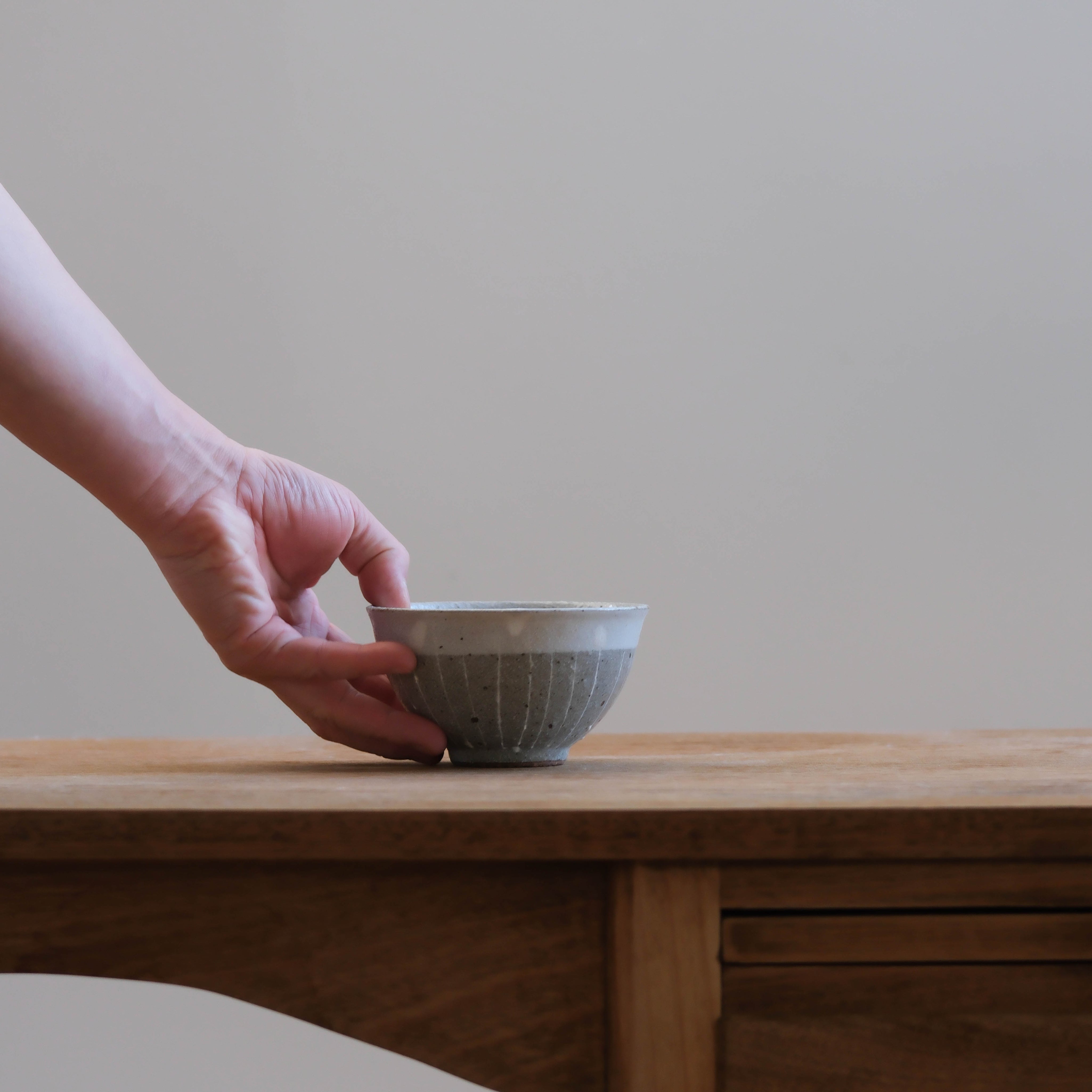 Grey Lines Japanese Rice Bowl (6721)