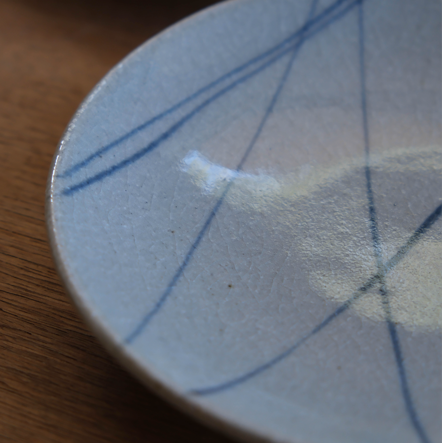 Blue Crosslines Japanese Plate (230201-28/27)