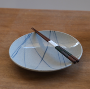 Blue Crosslines Japanese Plate (230201-28/27)