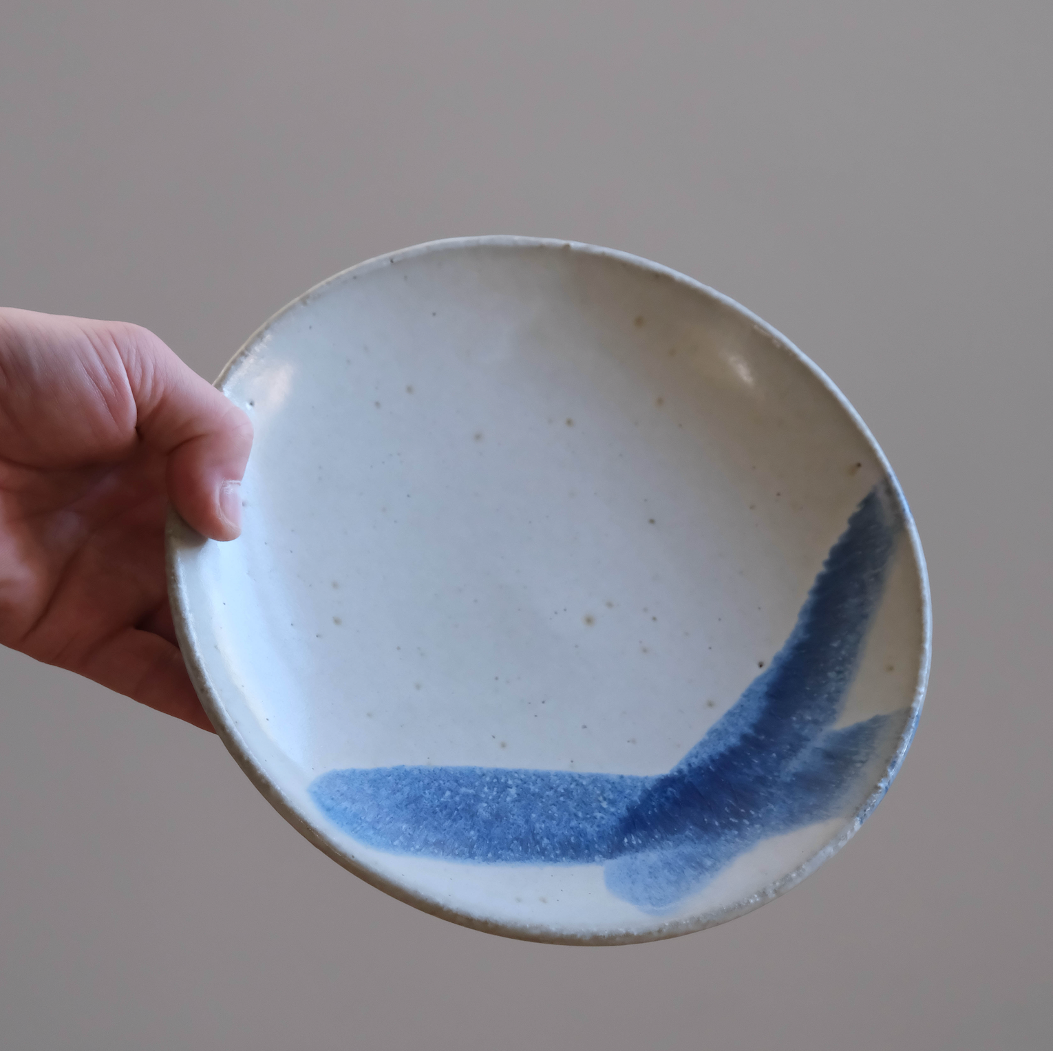 Blue Crosslines Japanese Plate (230201-28/27)