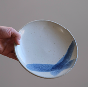 Blue Crosslines Japanese Plate (230201-28/27)