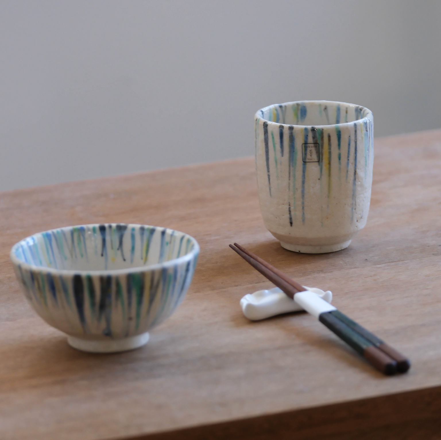 Pastel Drips Japanese Rice Bowl/Tea Cup (6711/7852)