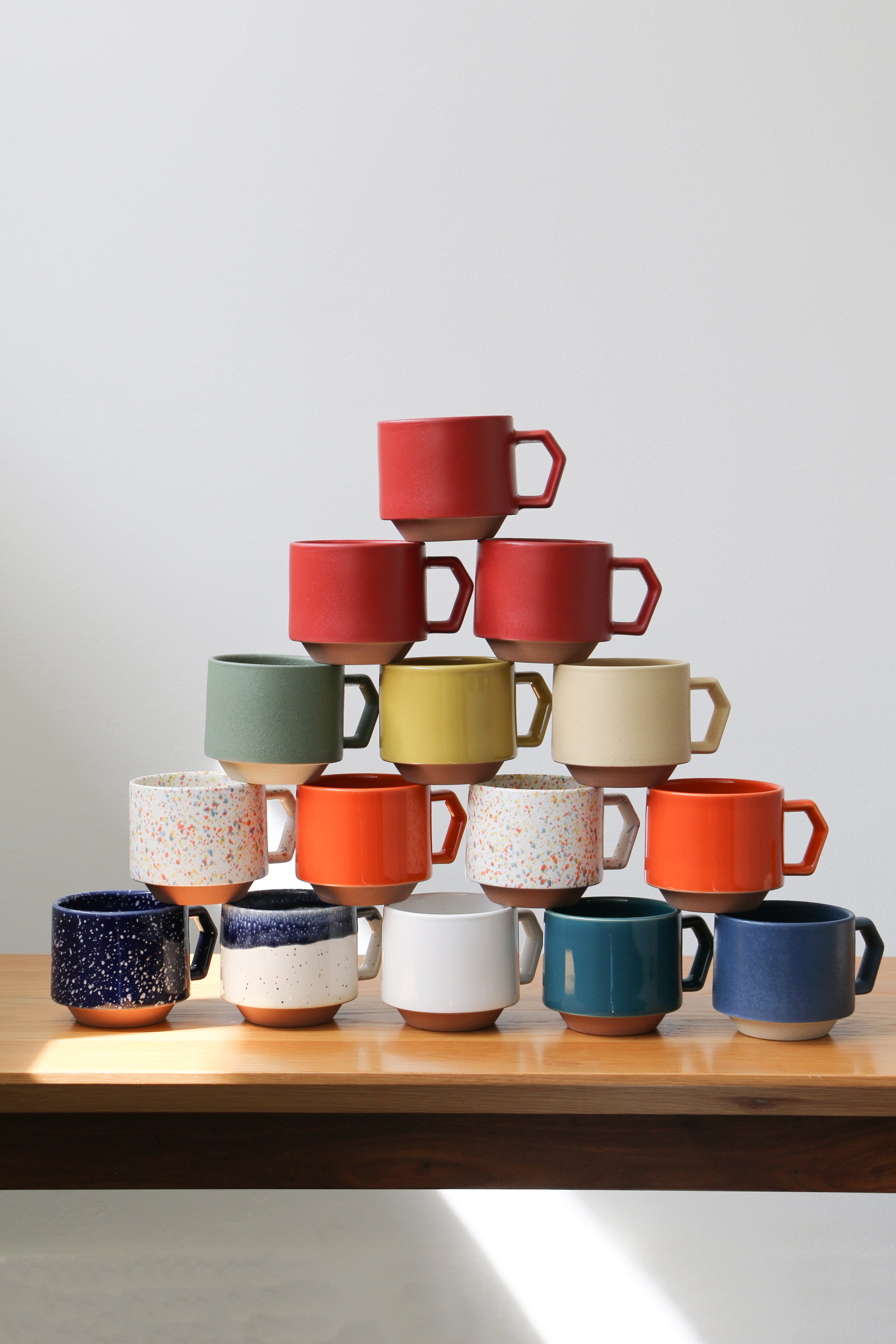 Chips Japan Stack Mugs in assorted colours and glaze finishes