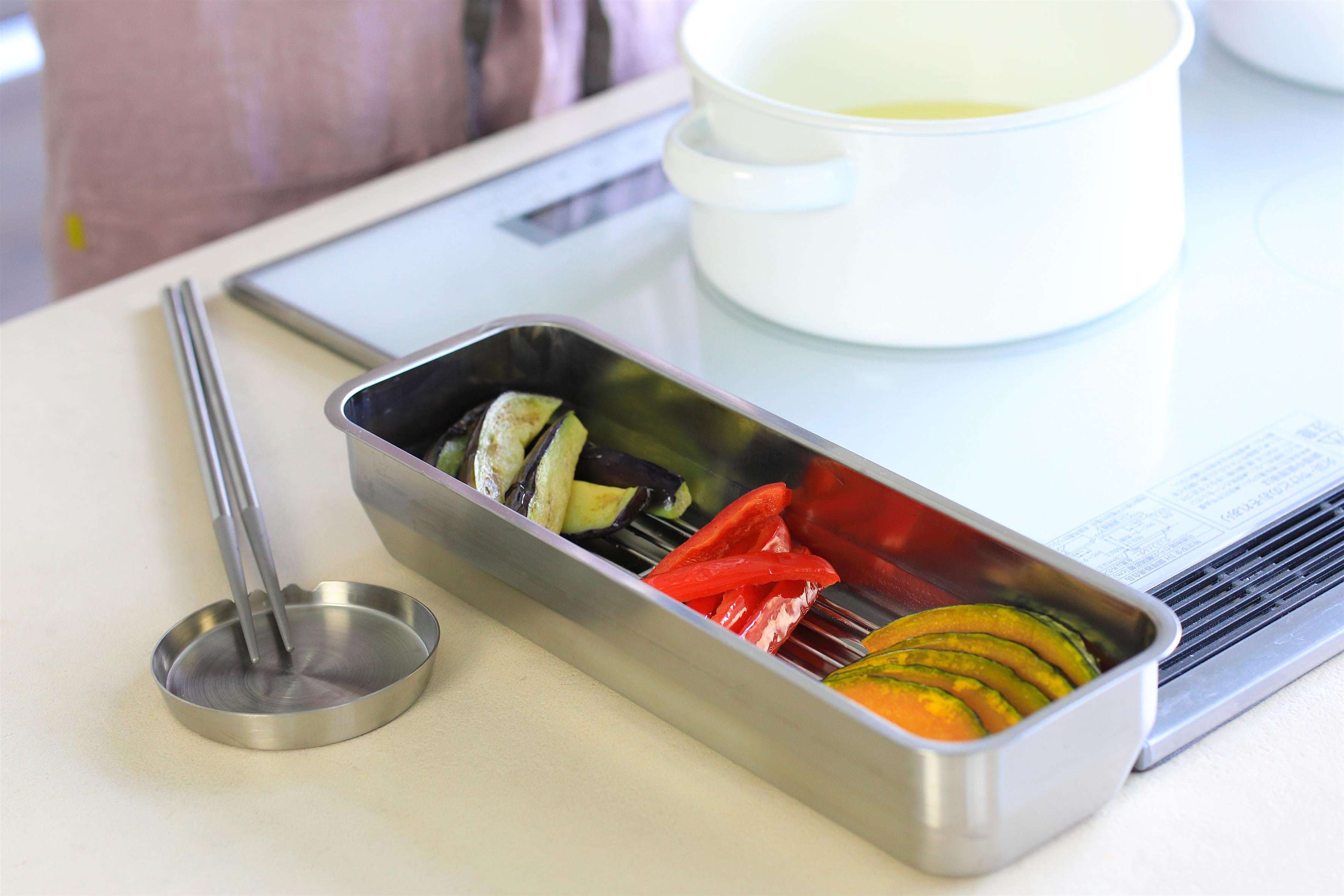 KAJIdonya Stainless Steel Cooking Tray Set (1/2 Long Size)