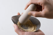 KAJIdonya Stainless Steel Pouring Grinder & Wooden Pestle Set