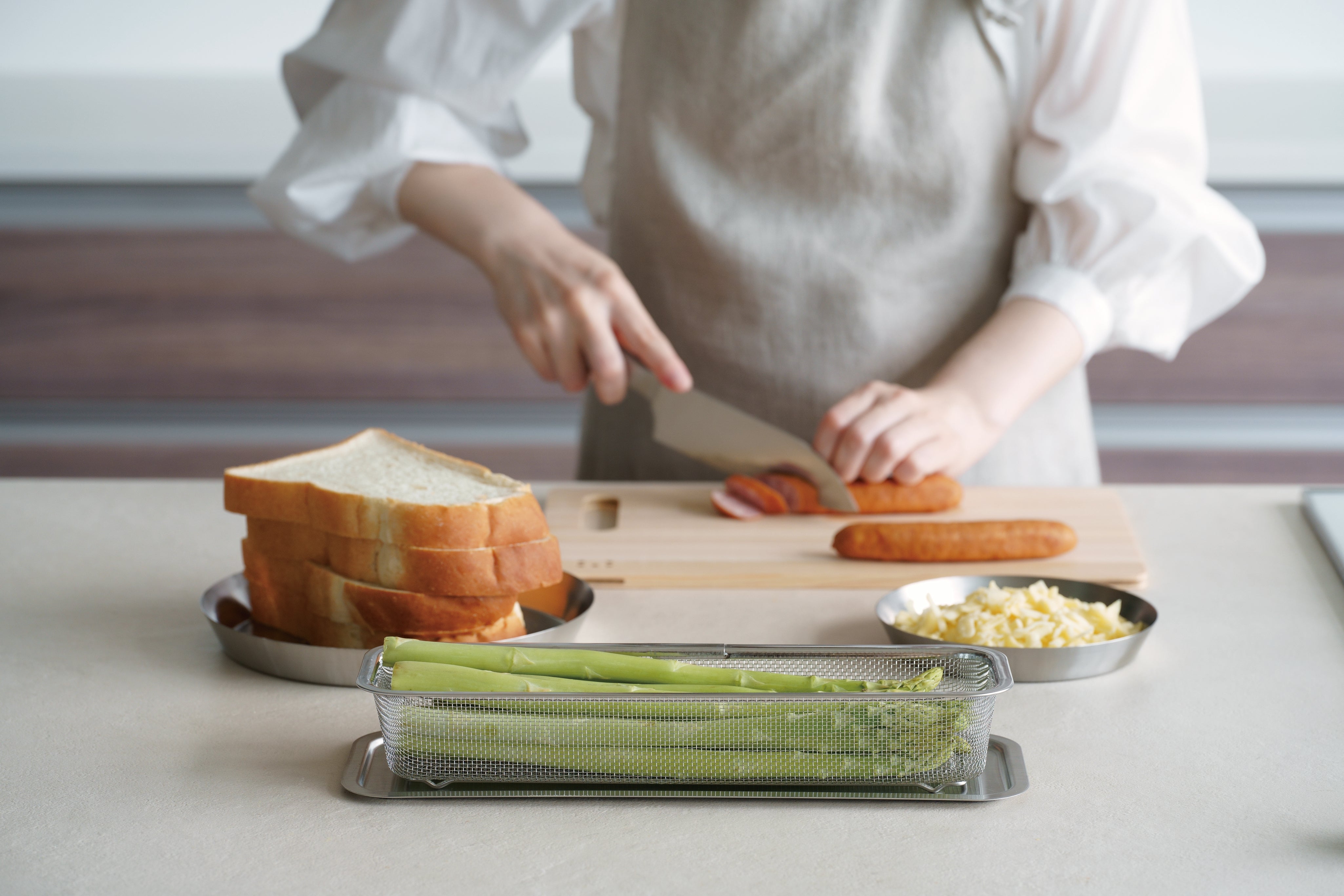 KAJIdonya Stainless Steel Cooking Tray Set (1/2 Long Size)