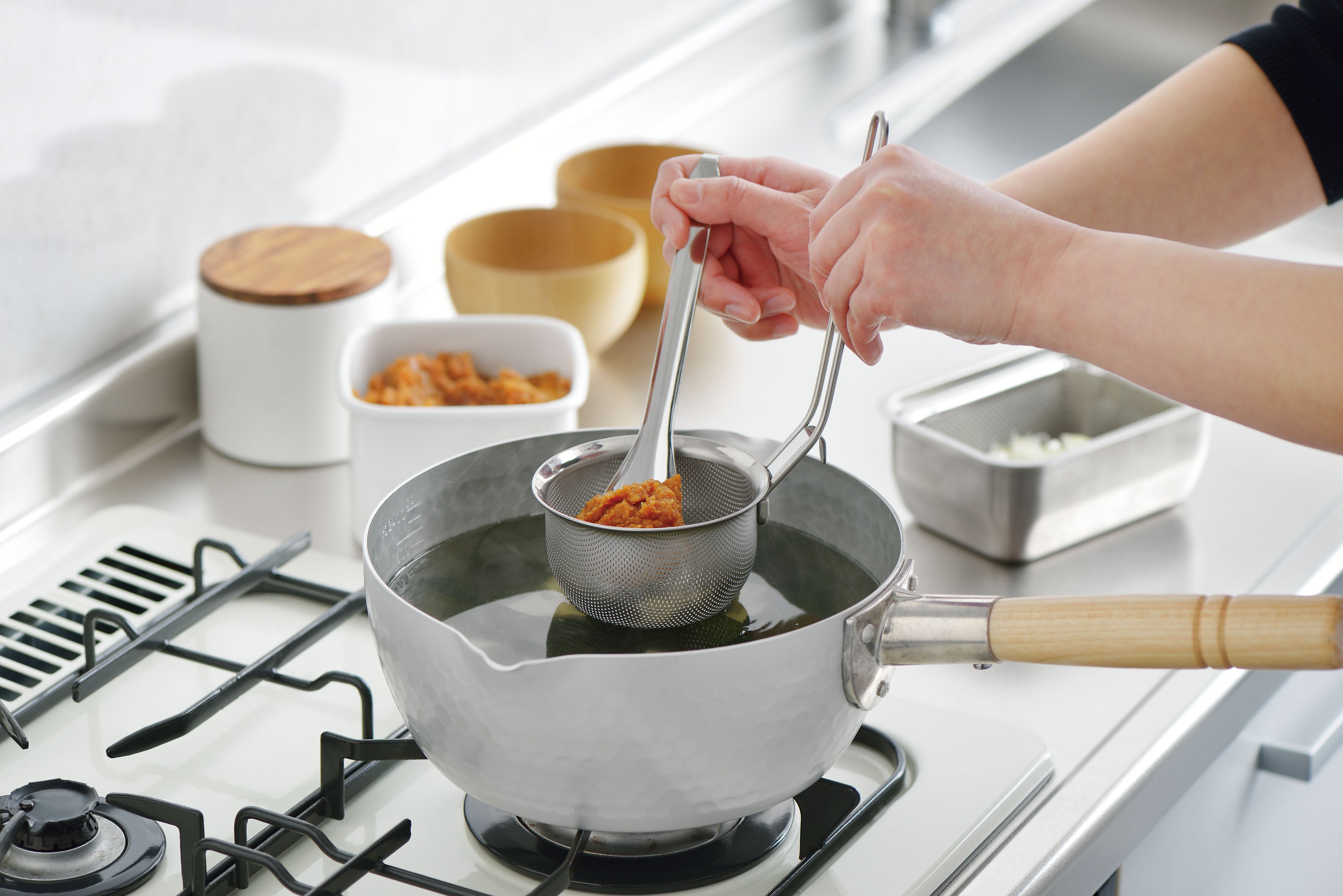 KAJIdonya Punched Miso Strainer with Spoon