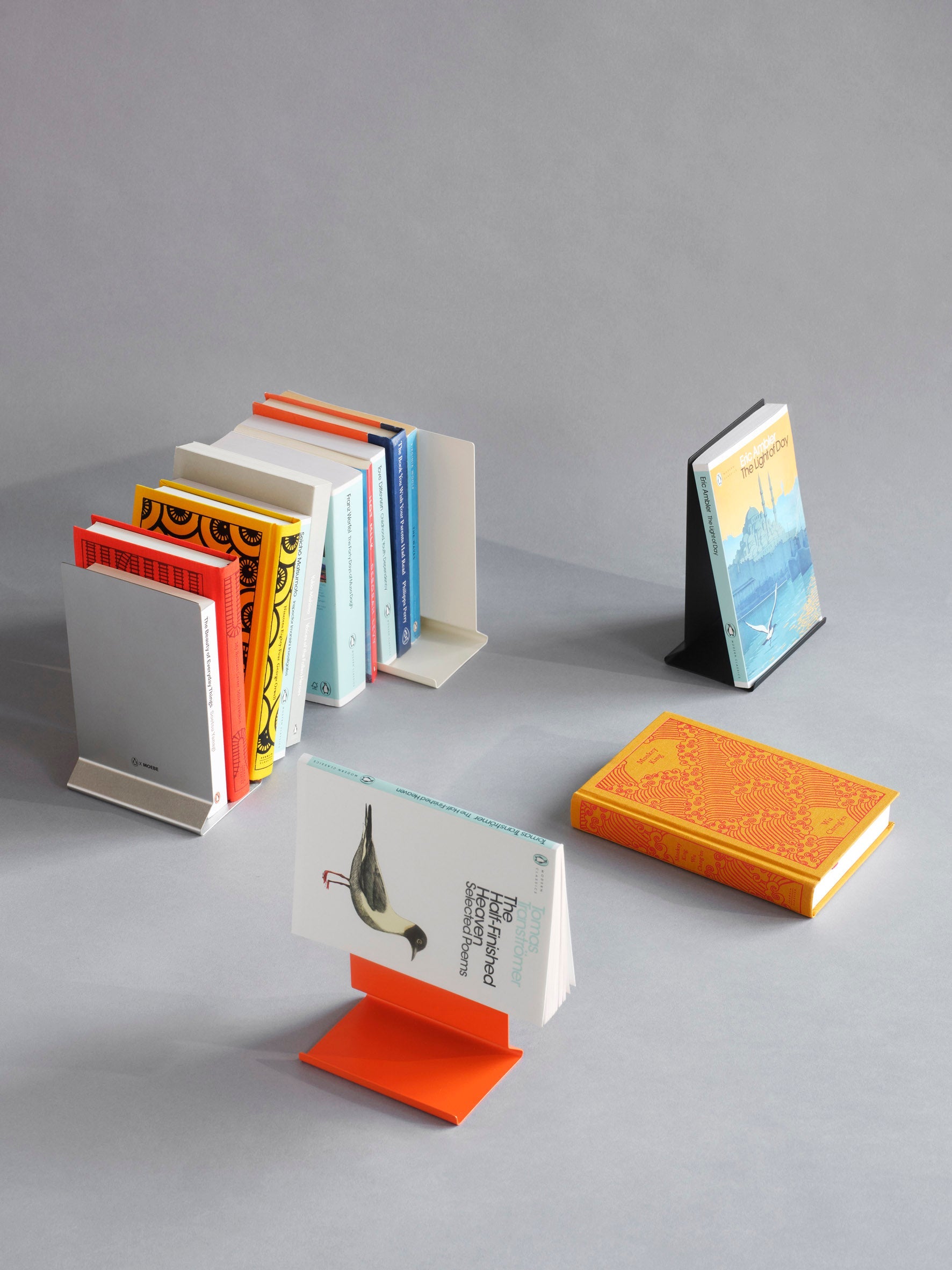 Penguin x MOEBE Book Stand with books, lifestyle photograph