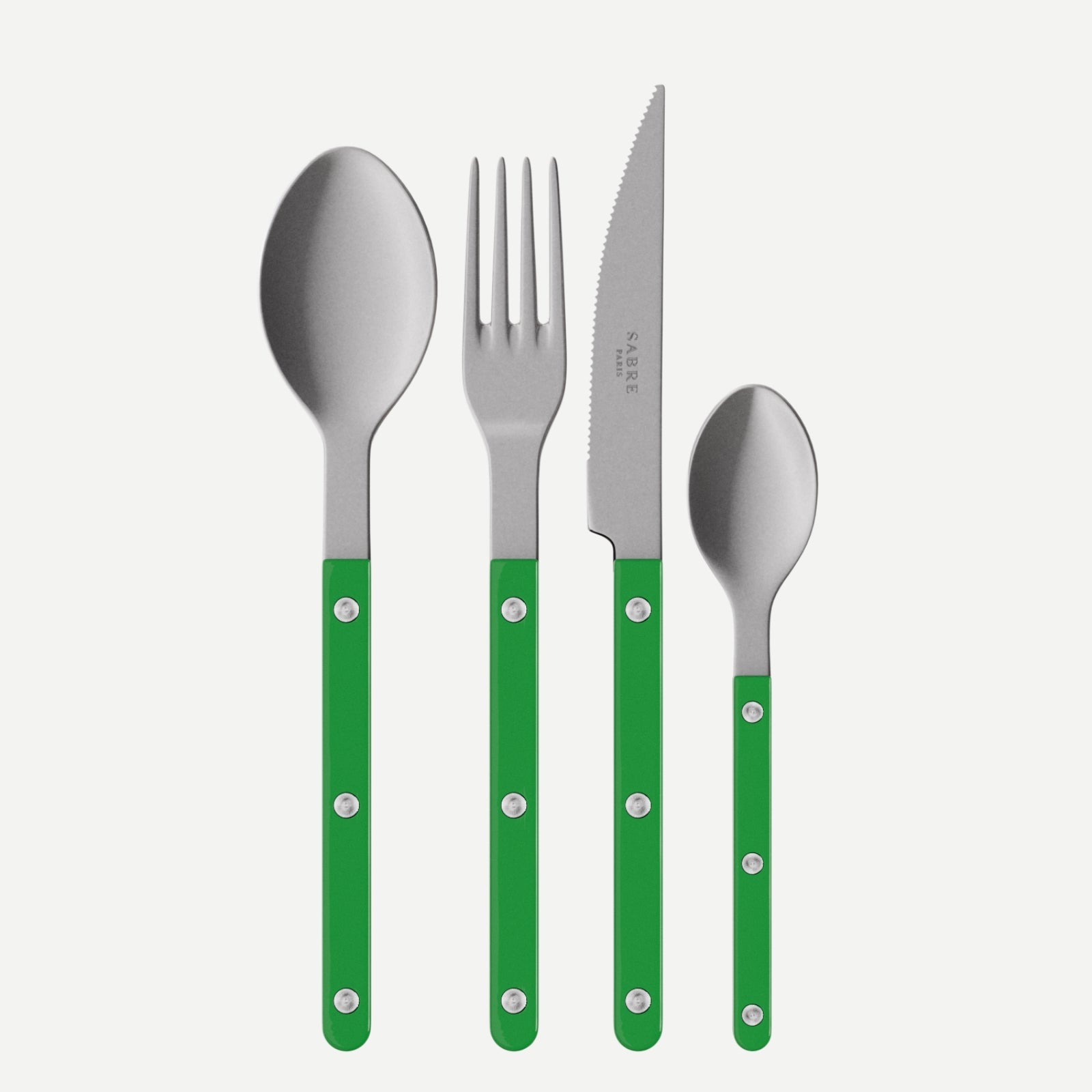 Sabre Paris Bistrot Garden Green vintage finish four-piece cutlery set