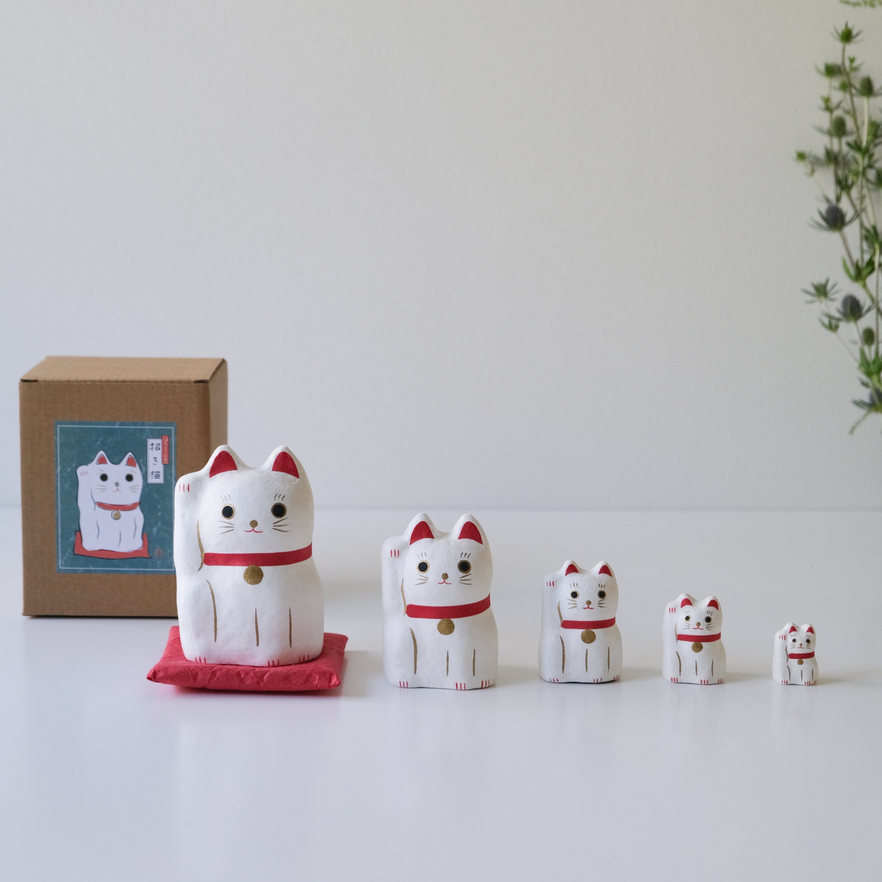 Stacking Fortune Cat Paper-mache Ornament