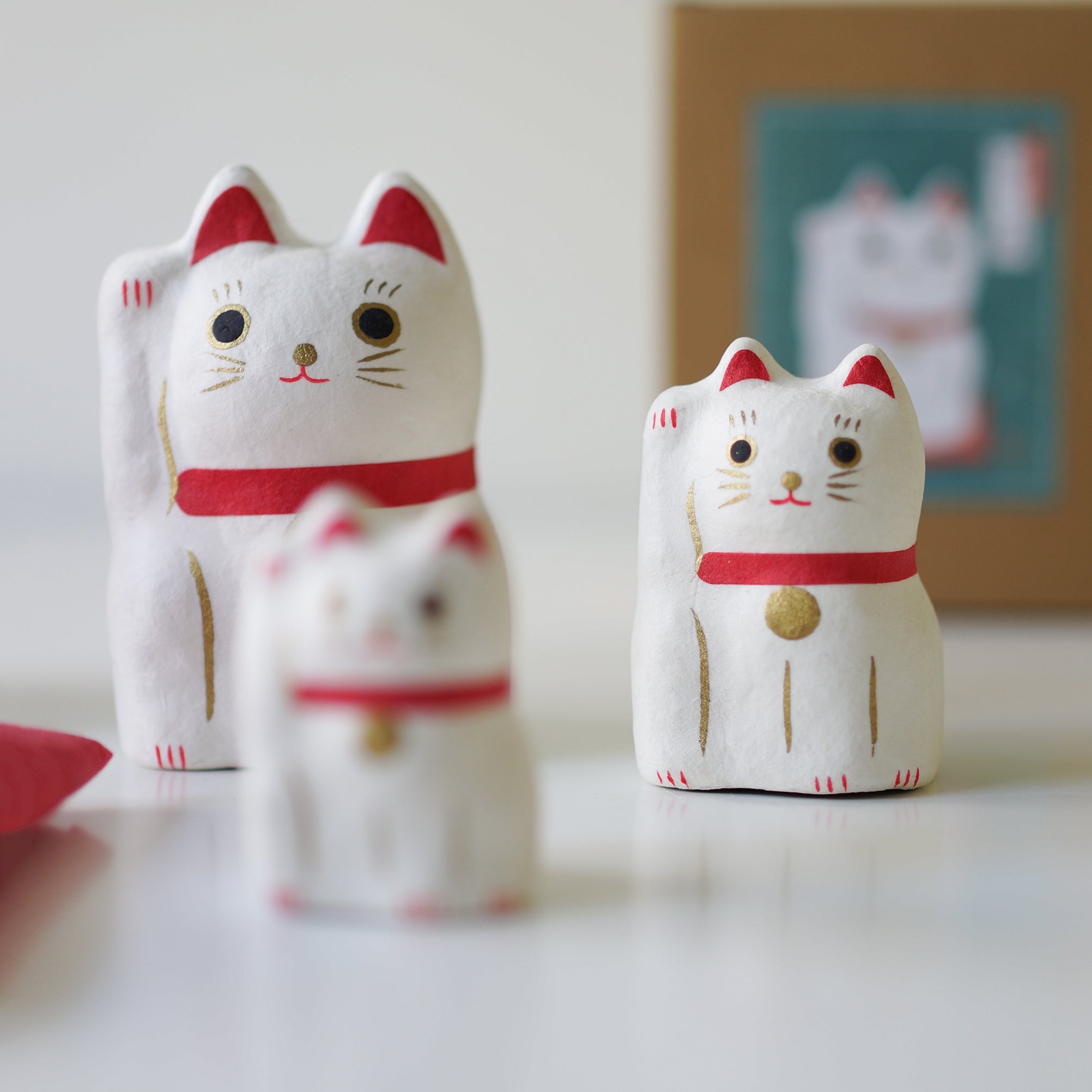 Stacking Fortune Cat Paper-mache Ornament