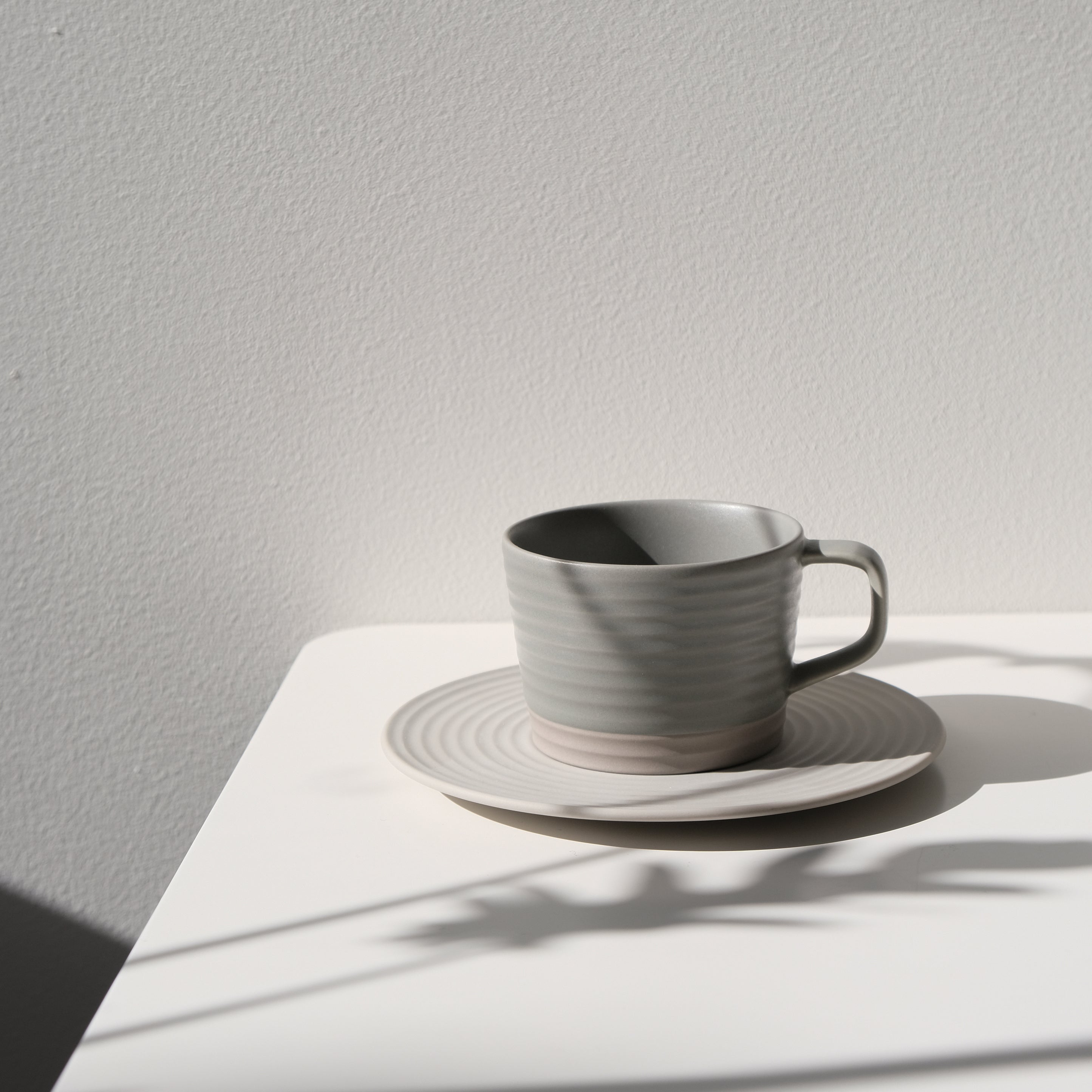 Cekitay Zen Garden Cup and Saucer - Stone Grey