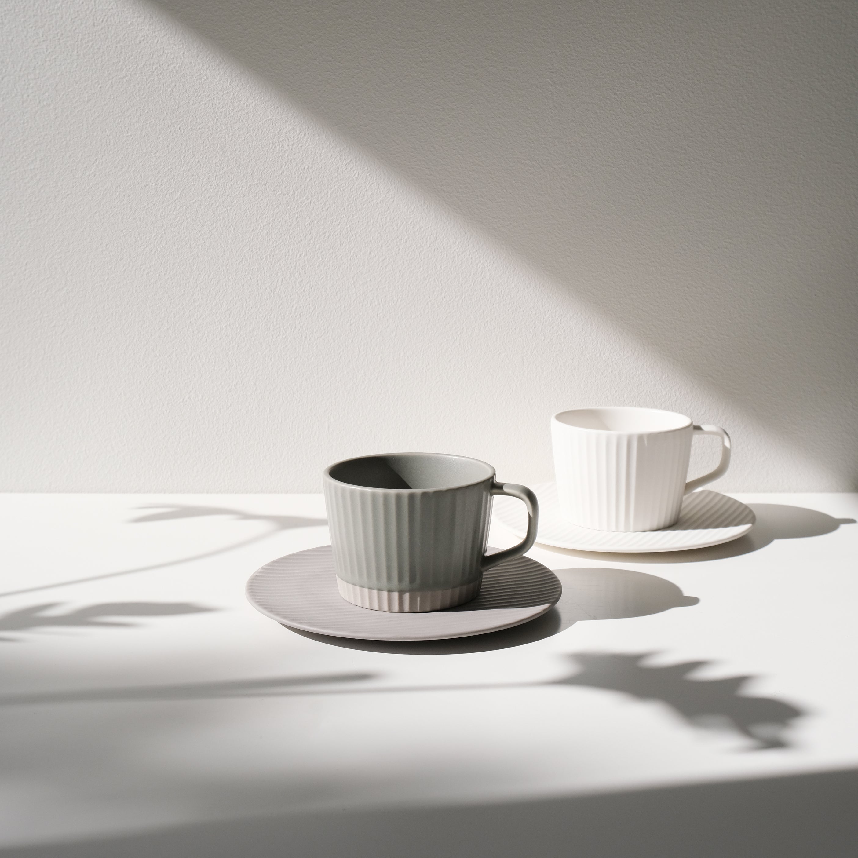 Cekitay Zen Garden Cup and Saucer - Stone Grey
