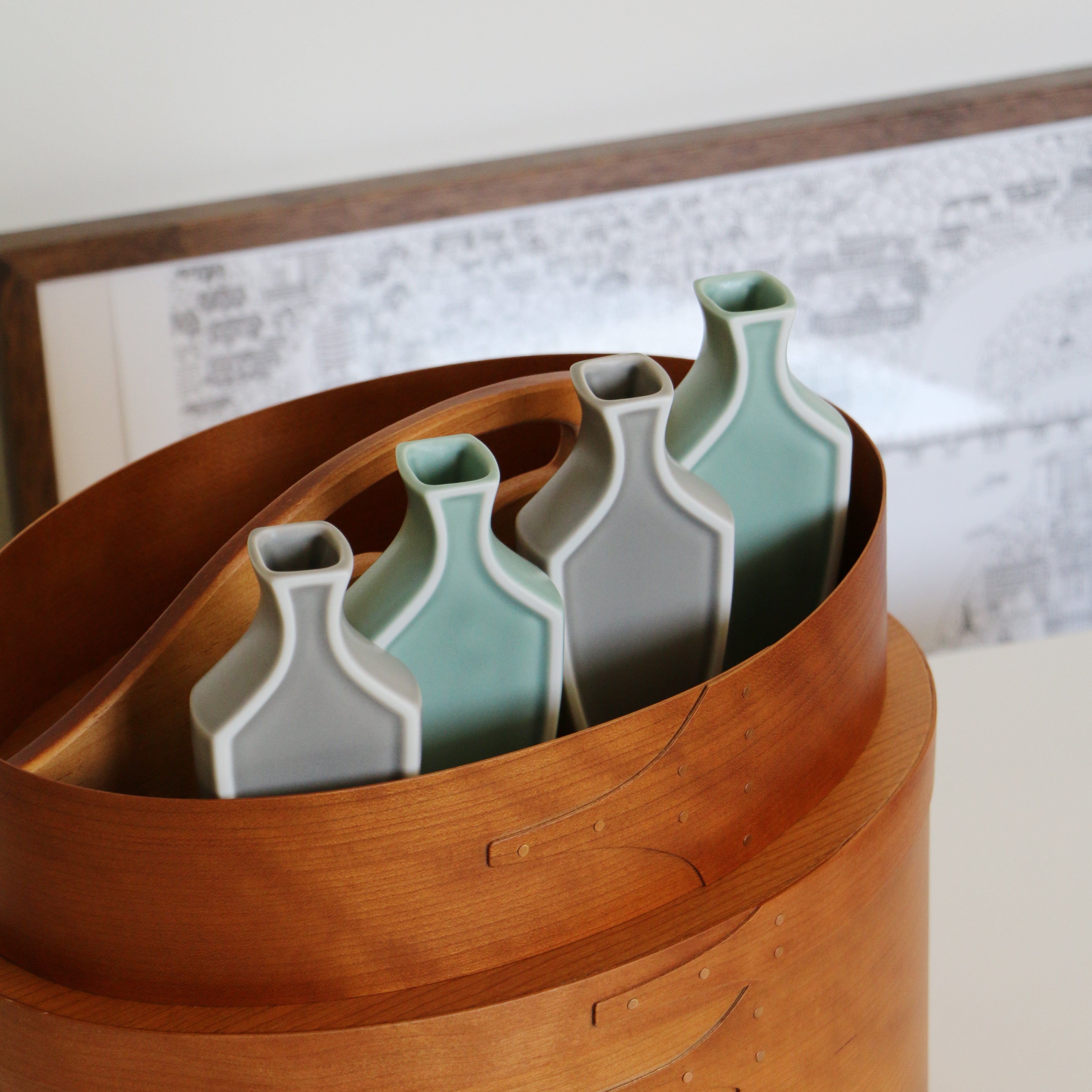 Oda Pottery Hanairo Framed Vase