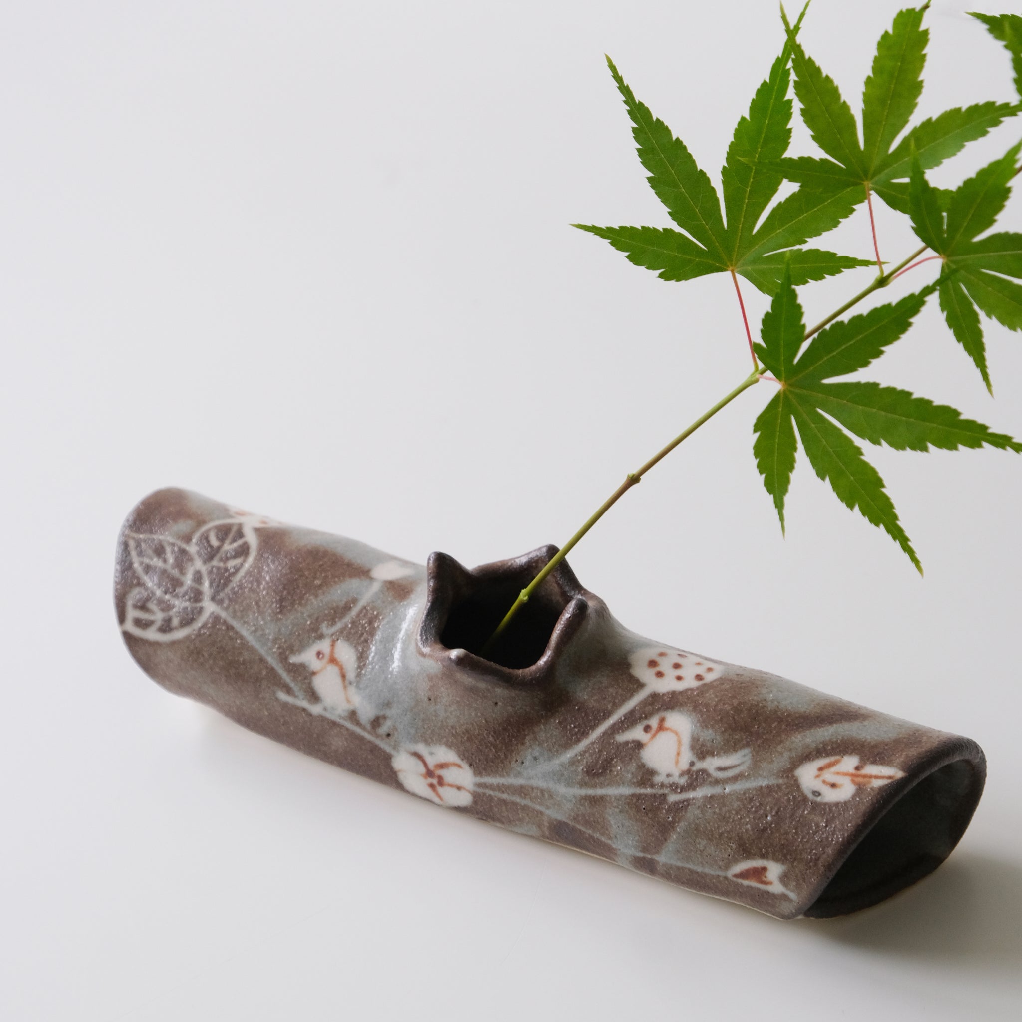 Hand-Crafted Japanese Pillow-Type Vase