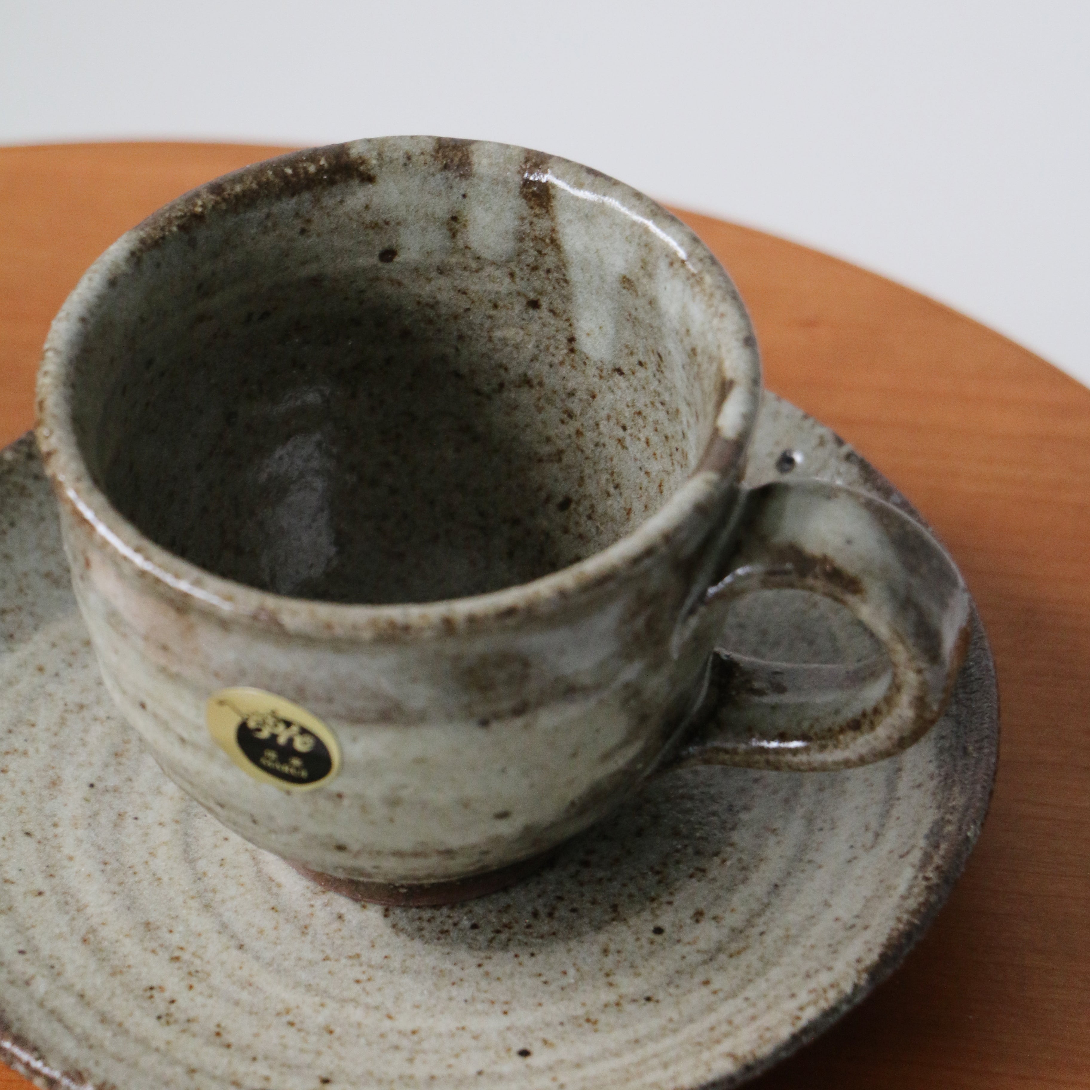 SHIGARAKI Ware Coffee Cup and Saucer