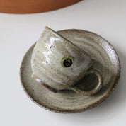 SHIGARAKI Ware Coffee Cup and Saucer