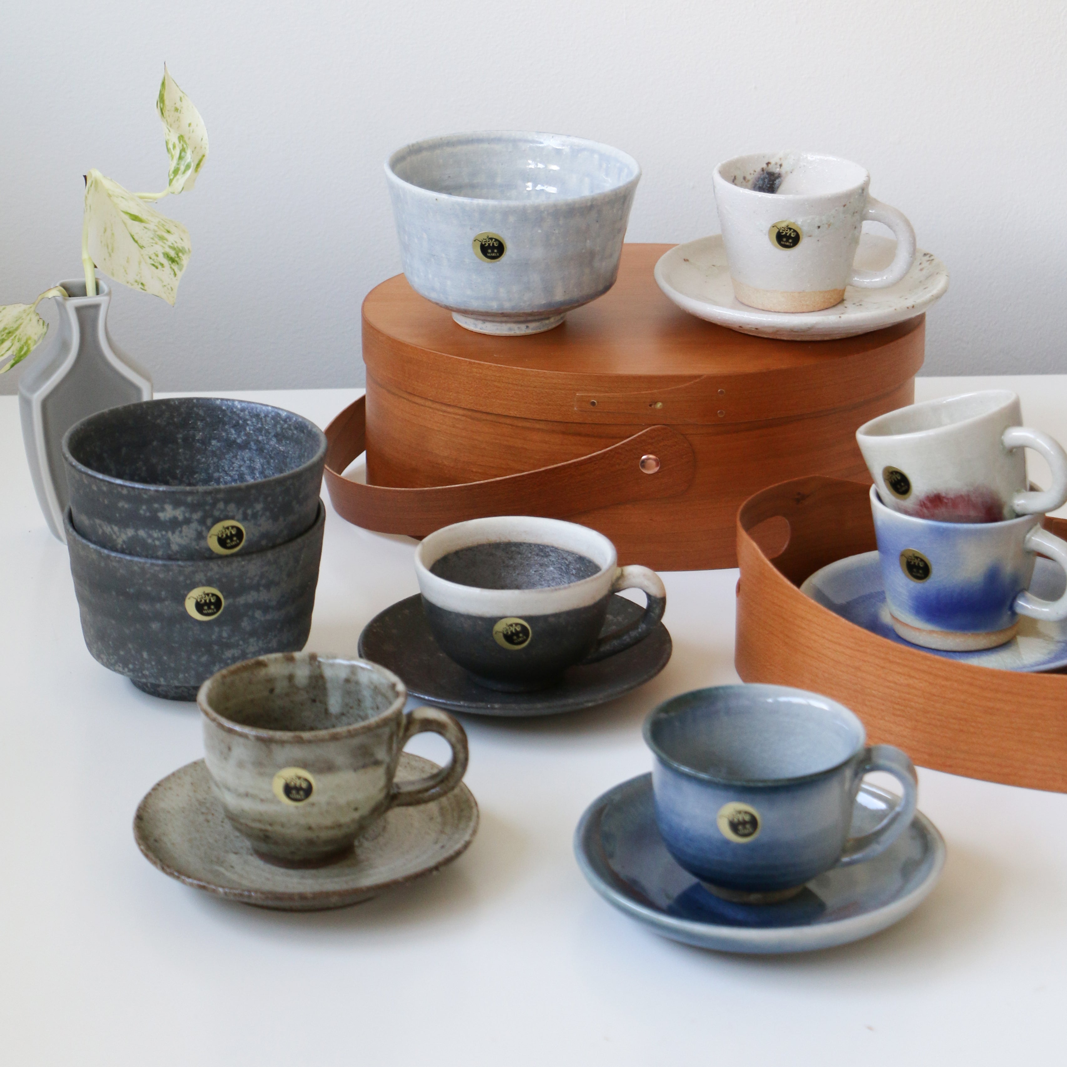 SHIGARAKI Ware Coffee Cup and Saucer