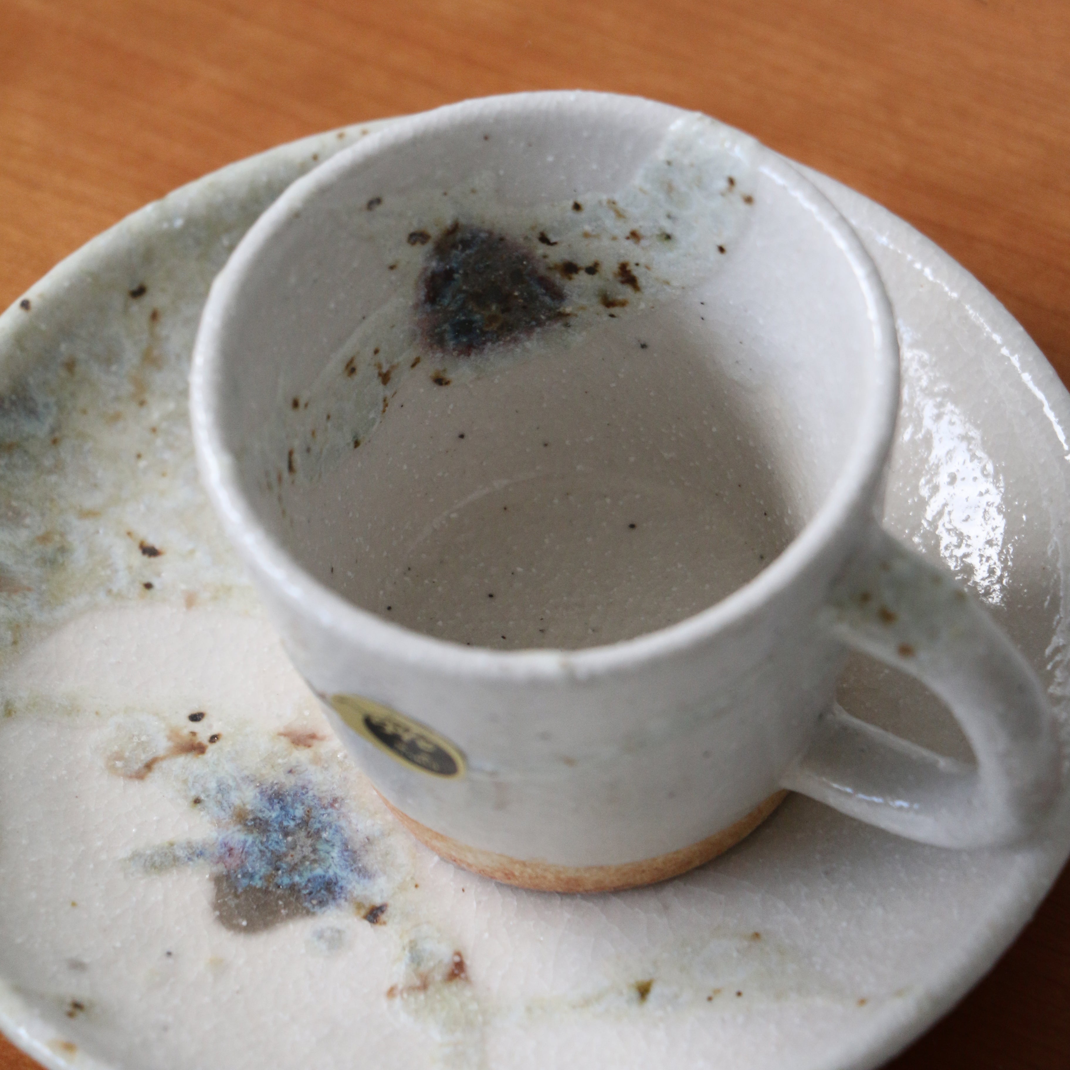 SHIGARAKI Ware Coffee Cup and Saucer