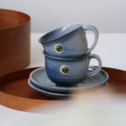 SHIGARAKI Ware Coffee Cup and Saucer