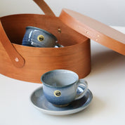 SHIGARAKI Ware Coffee Cup and Saucer