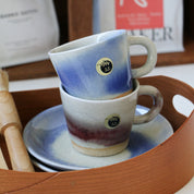 SHIGARAKI Ware Coffee Cup and Saucer