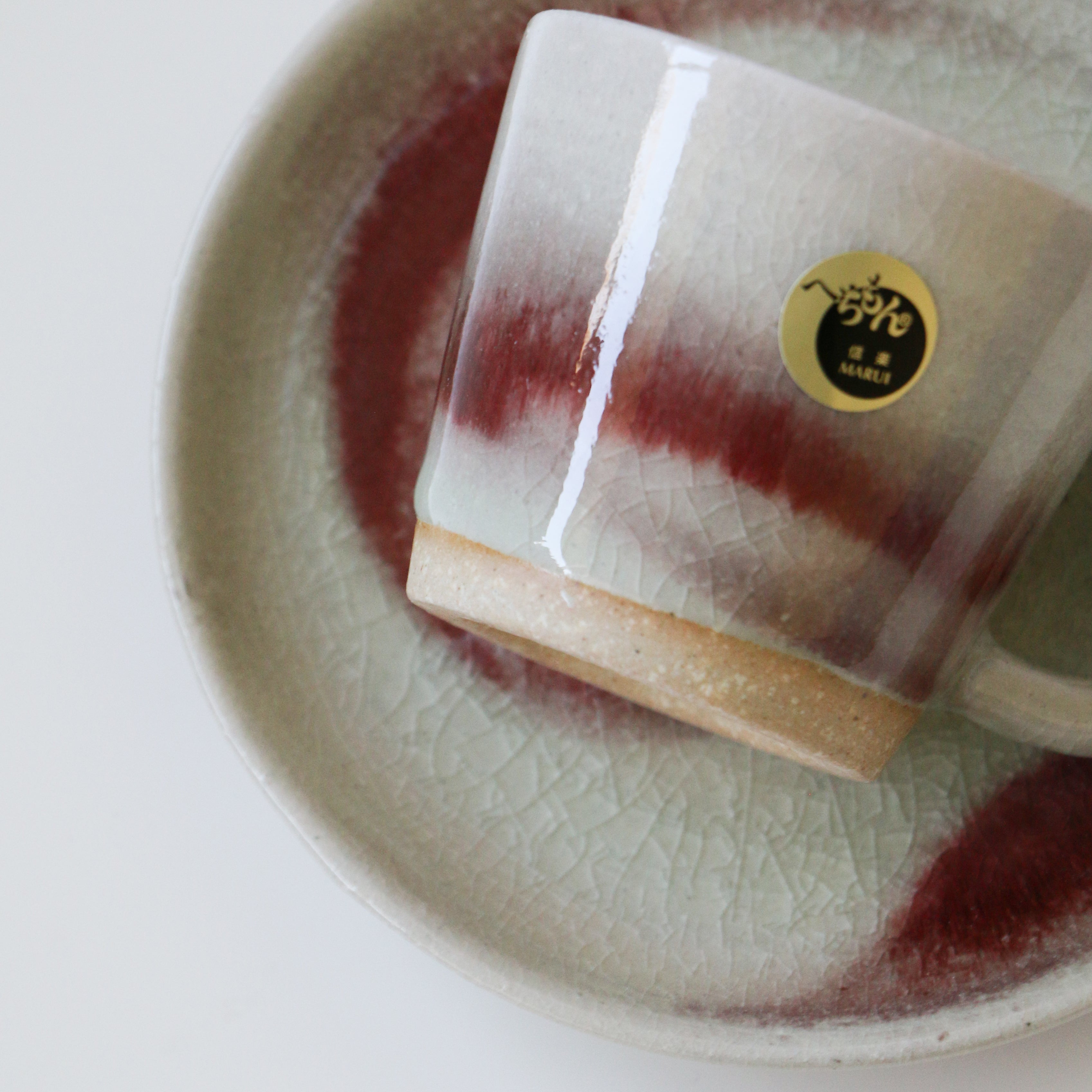 SHIGARAKI Ware Coffee Cup and Saucer