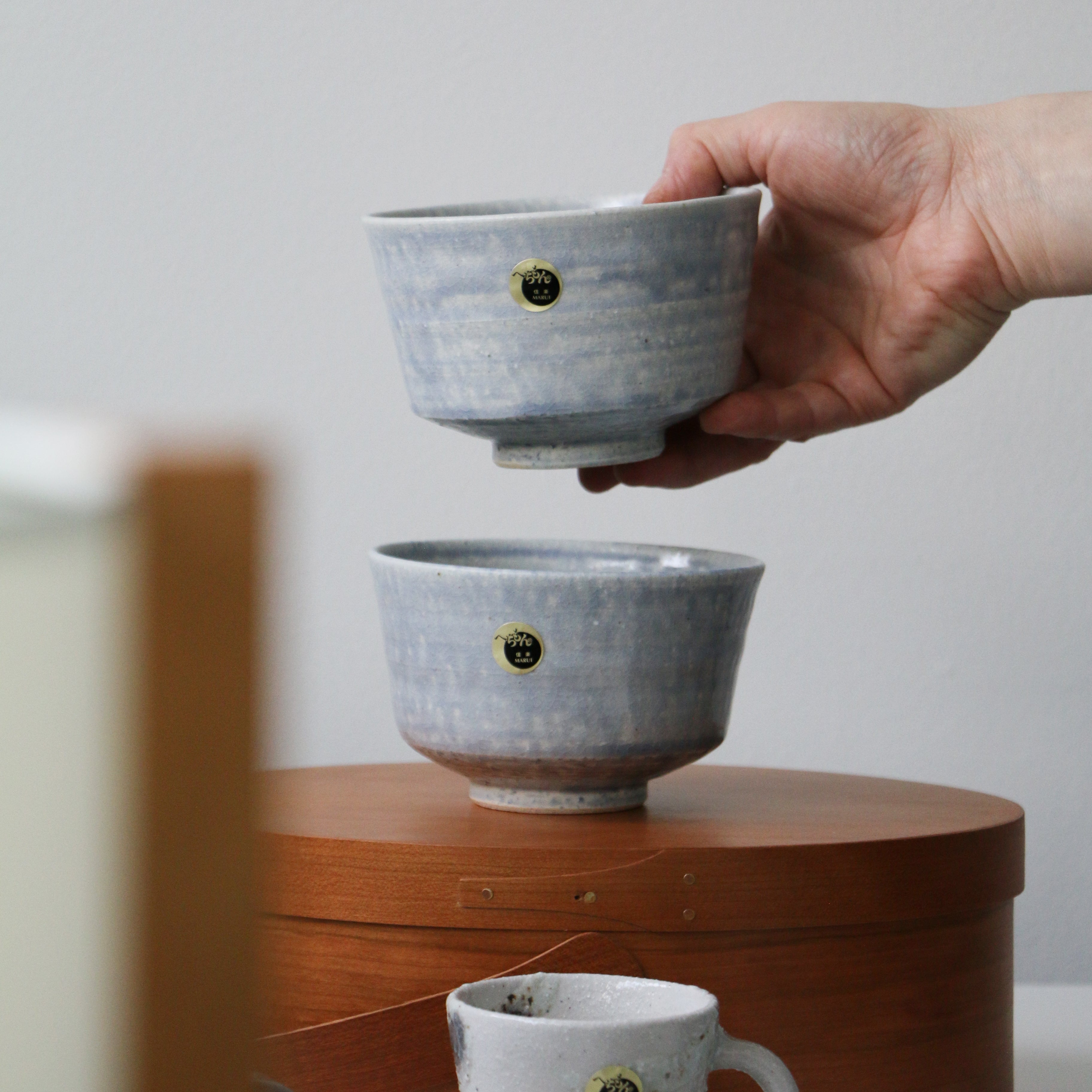 HECHIMON Shigaraki Blue Lake Rice Bowl/Tea Bowl(5959)