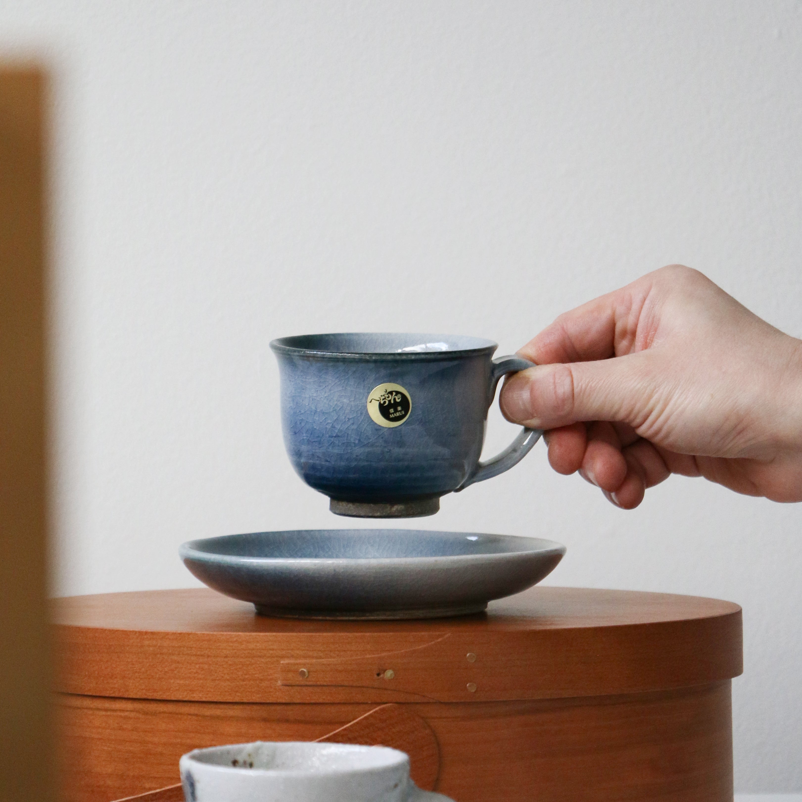 SHIGARAKI Ware Coffee Cup and Saucer