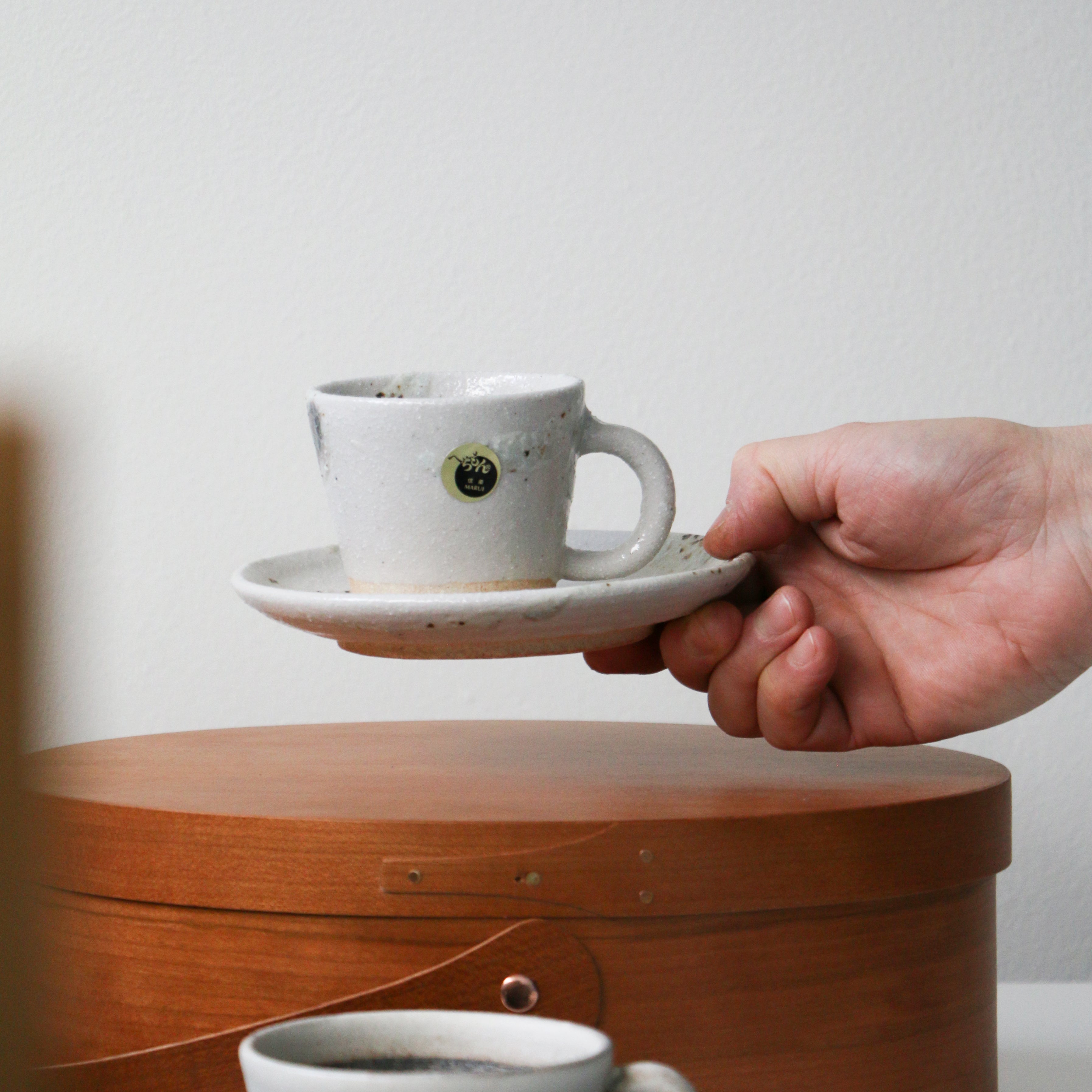 SHIGARAKI Ware Coffee Cup and Saucer