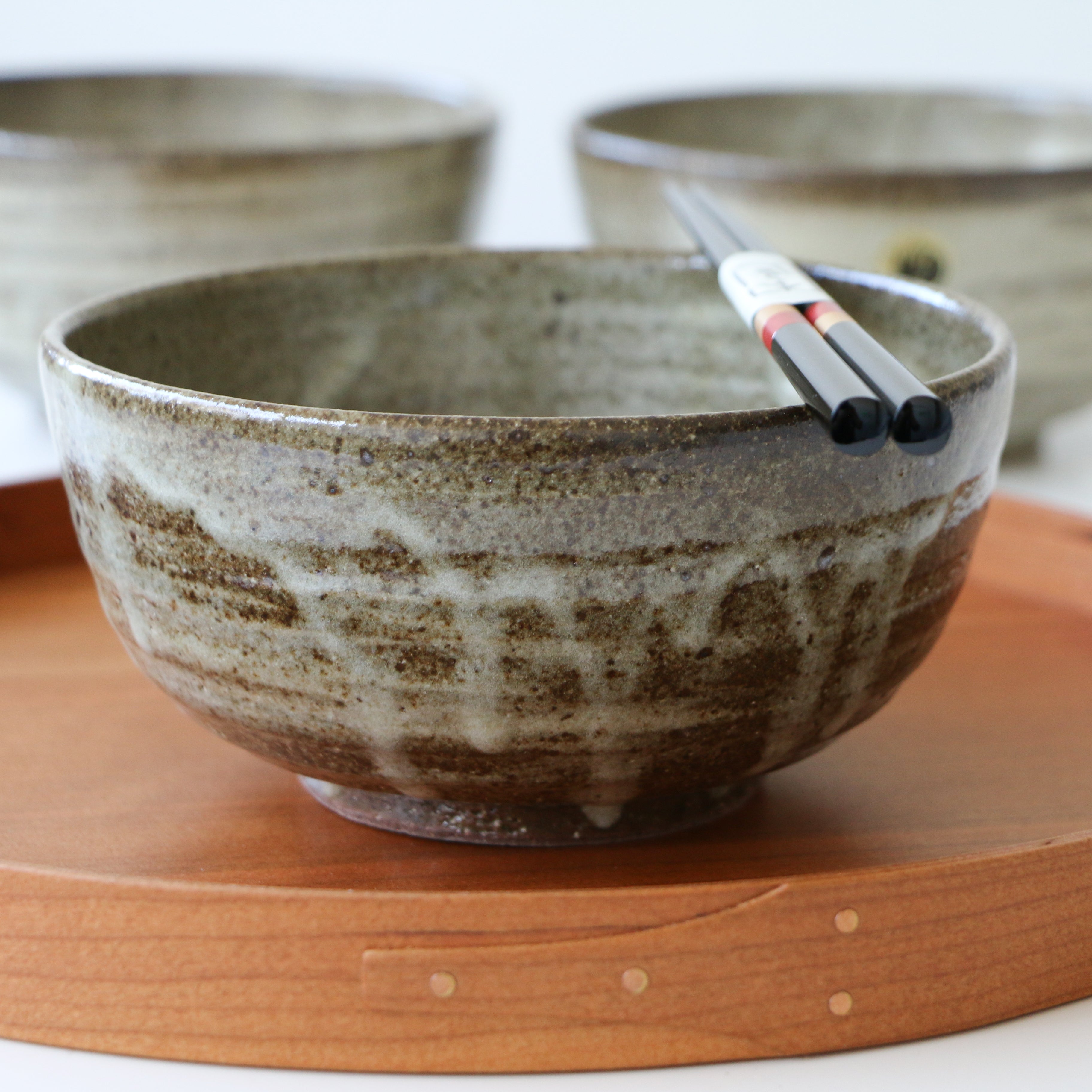 HECHIMON Shigaraki Ash Brush Rice Bowl