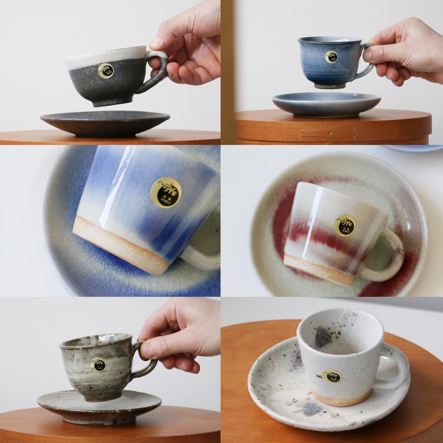 SHIGARAKI Ware Coffee Cup and Saucer