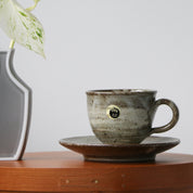 SHIGARAKI Ware Coffee Cup and Saucer
