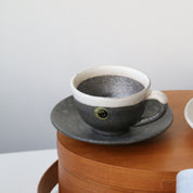 SHIGARAKI Ware Coffee Cup and Saucer