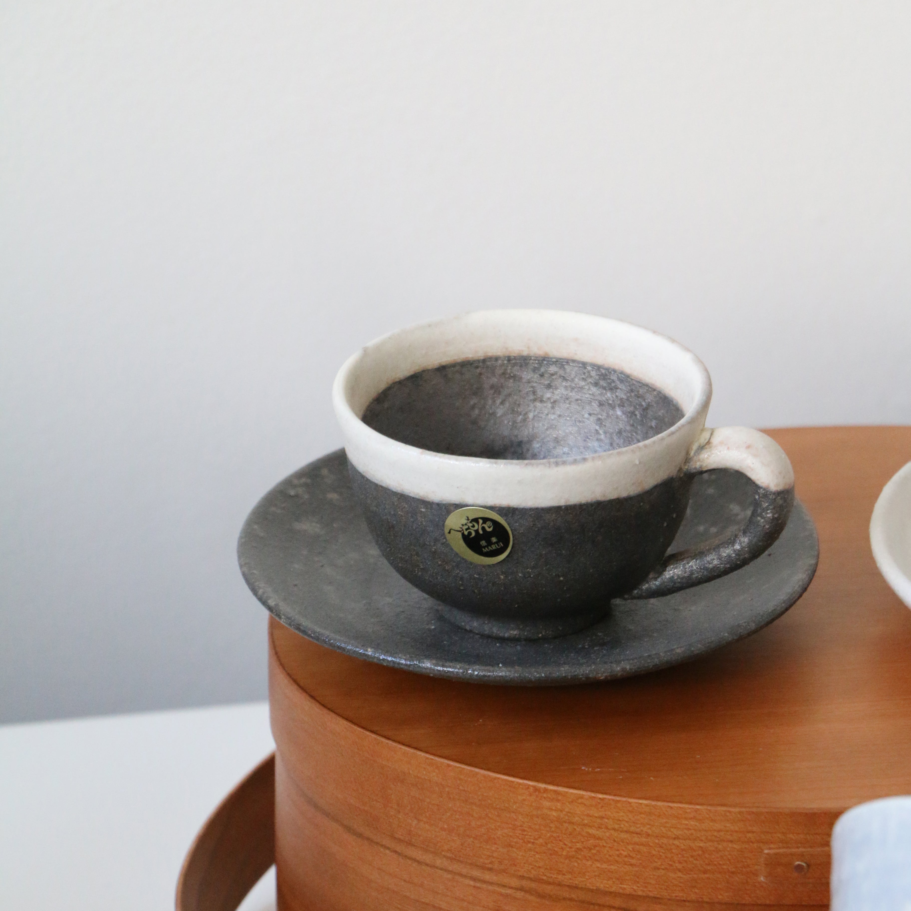 SHIGARAKI Ware Coffee Cup and Saucer