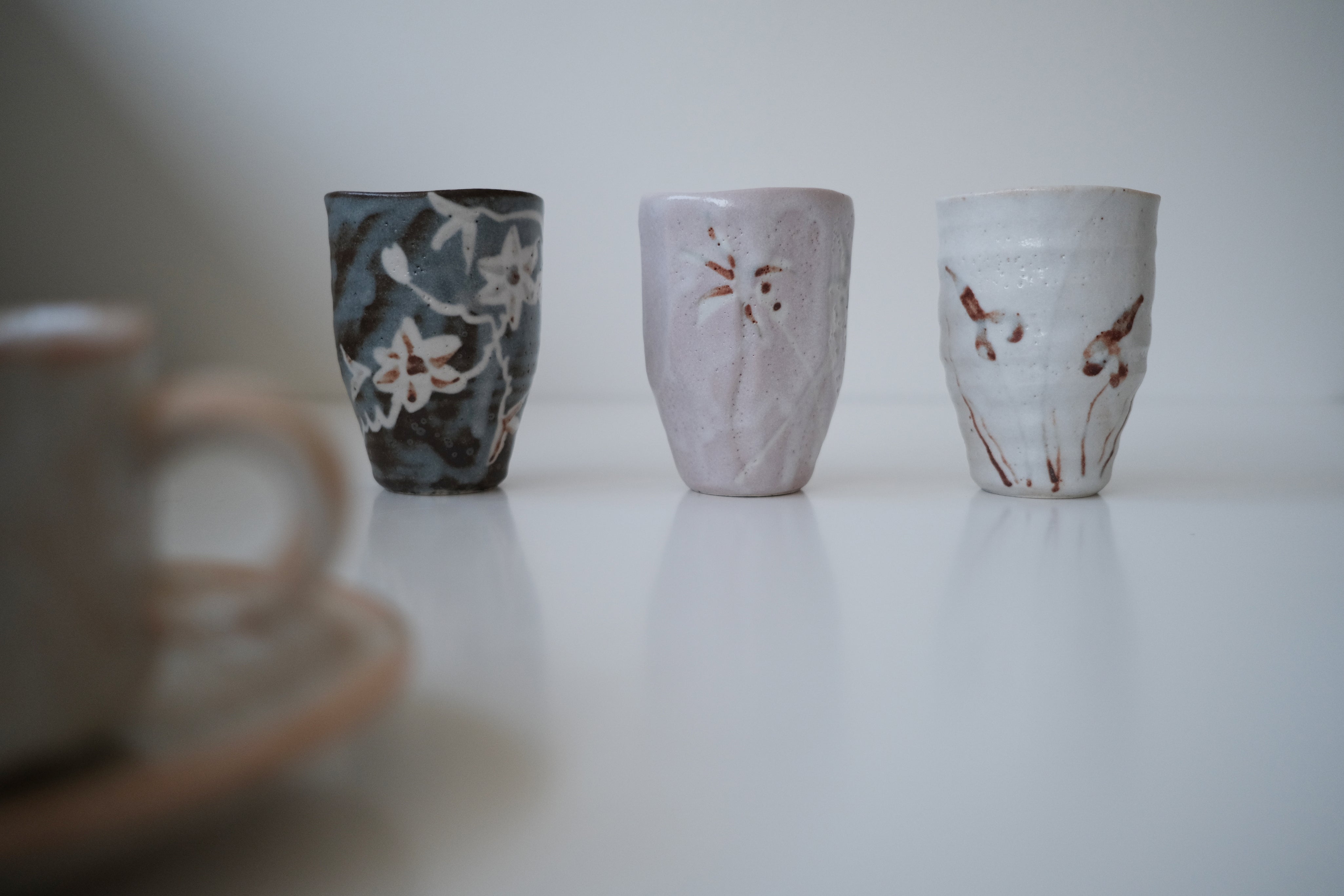 Shino Tumbler - White Waterweed