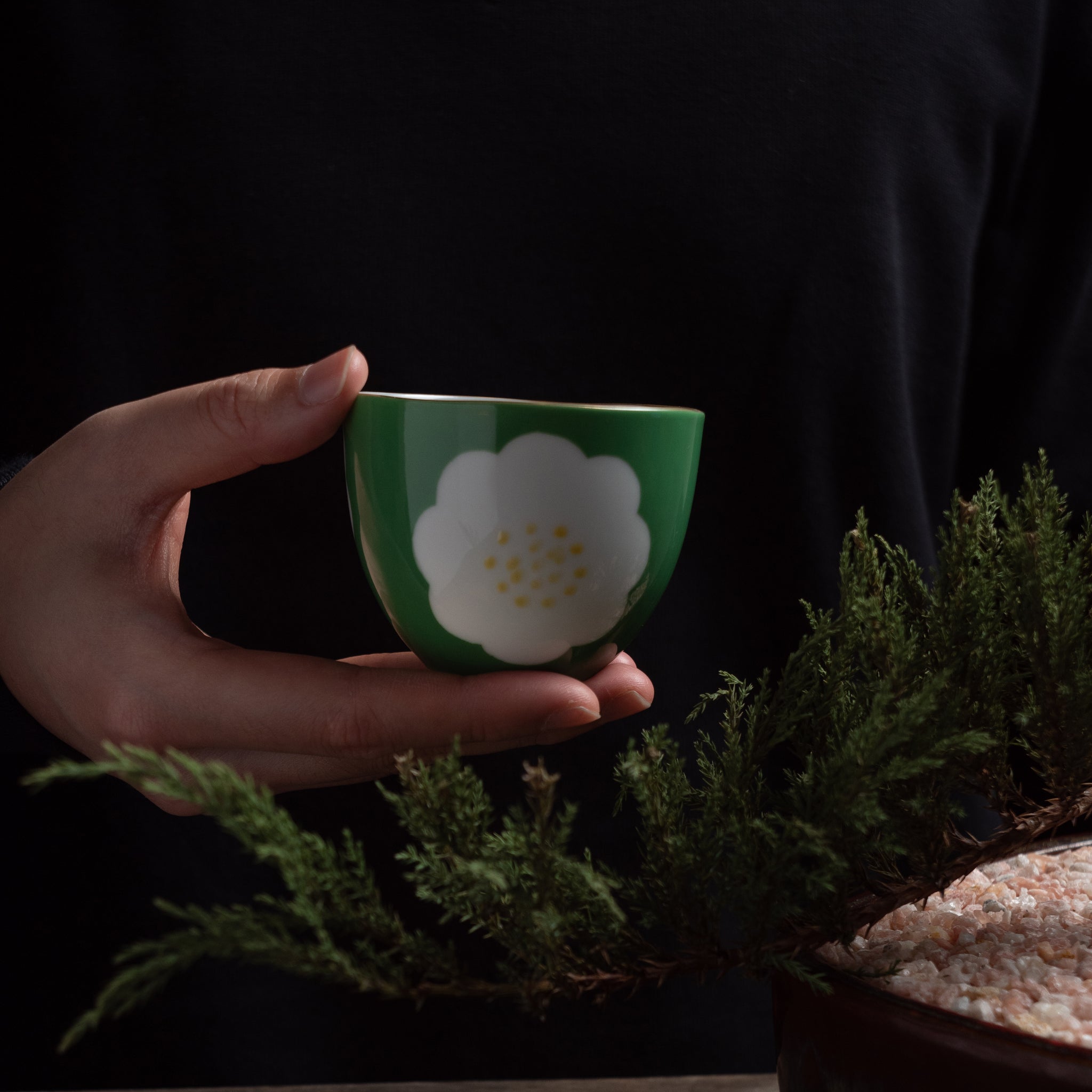 Moegi Hanazu Japanese Tea Cup
