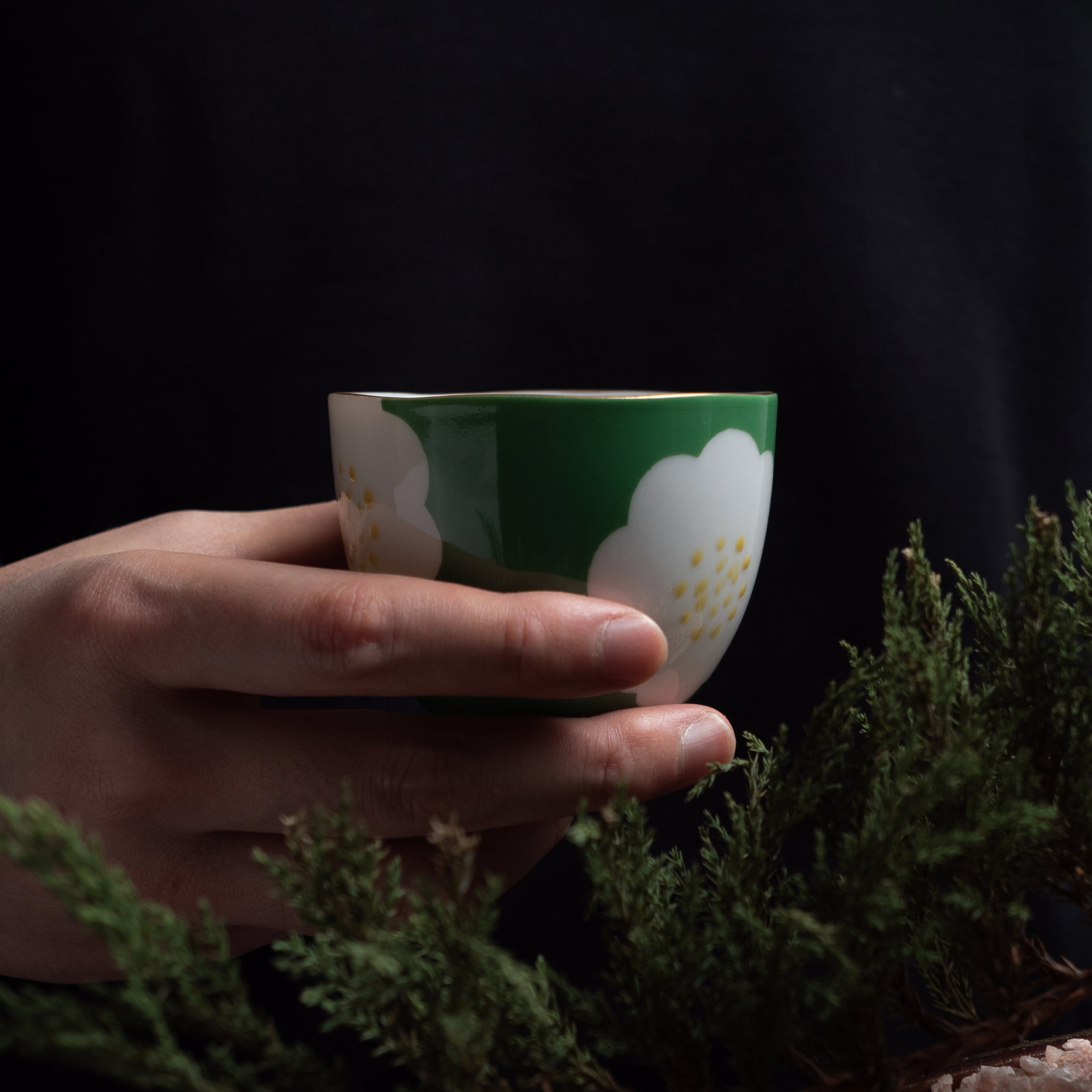 Moegi Hanazu Japanese Tea Cup