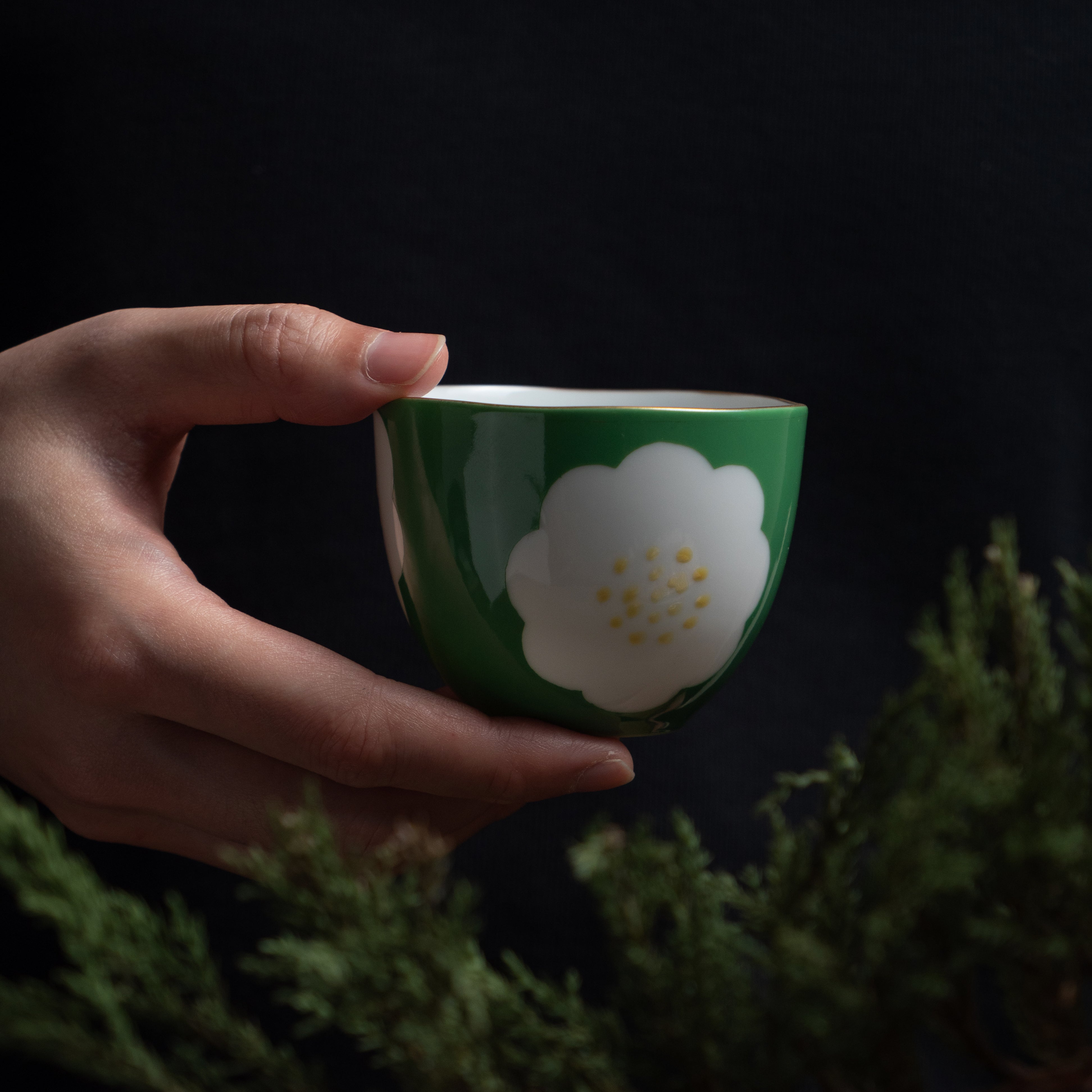 Moegi Hanazu Japanese Tea Cup