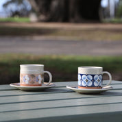 Fukube Pottery - Purple Violet Flower Cup & Saucer