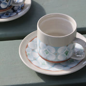 Fukube Pottery - Light Blue Mizuki Flower Cup & Saucer
