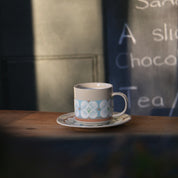 Fukube Pottery - Light Blue Mizuki Flower Cup & Saucer