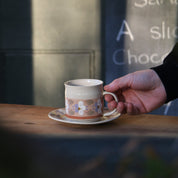 Fukube Pottery - Purple Violet Flower Cup & Saucer