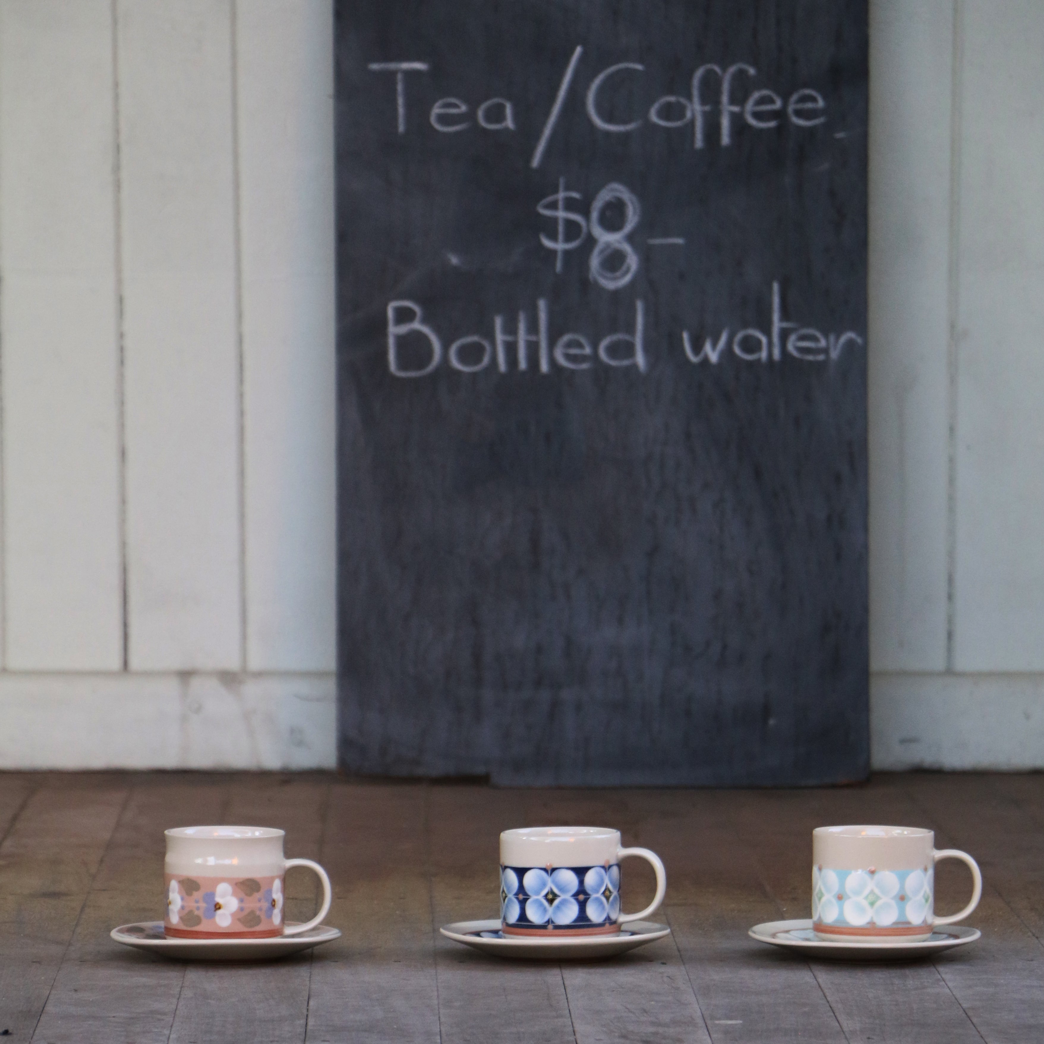 Fukube Pottery - Navy Blue Mizuki Flower Cup & Saucer