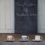 Fukube Pottery - Light Blue Mizuki Flower Cup & Saucer