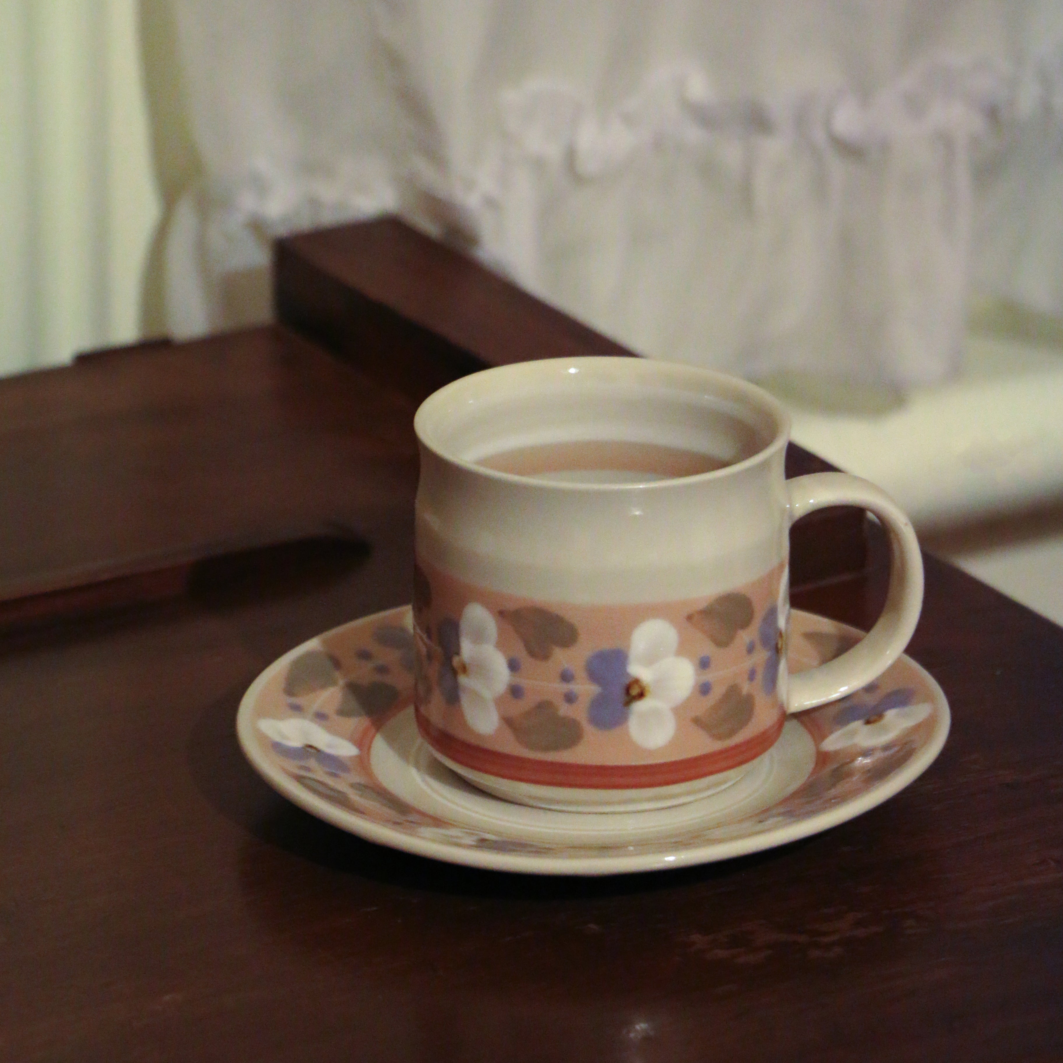 Fukube Pottery - Purple Violet Flower Cup & Saucer