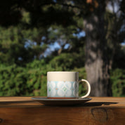 Fukube Pottery - Light Blue Mizuki Flower Cup & Saucer