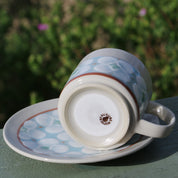 Fukube Pottery - Light Blue Mizuki Flower Cup & Saucer